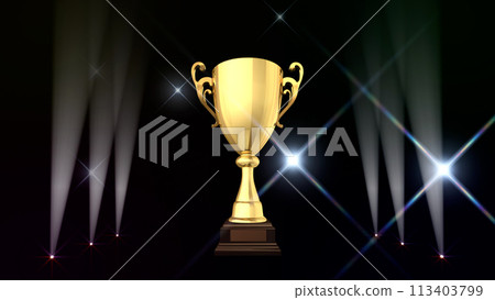 Podium Award Trophy Award Ceremony Awards Ceremony CG 3D Illustration 113403799