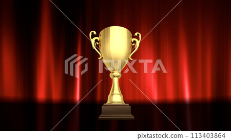 Podium Award Trophy Award Ceremony Awards Ceremony CG 3D Illustration 113403864