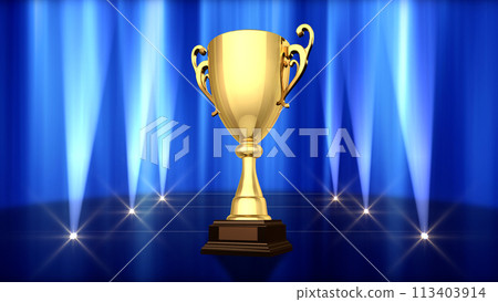 Podium Award Trophy Award Ceremony Awards Ceremony CG 3D Illustration 113403914