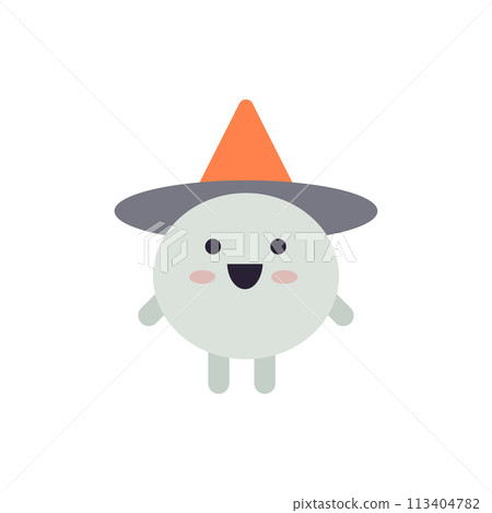 Cute funny sorcerer in hat Halloween kids cartoon character minimalist icon vector flat illustration Cute funny sorcerer in hat Halloween kids cartoon character minimalist icon vector flat illustration 113404782