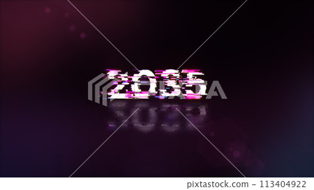 2035 text with screen effects of technological glitches 2035 text with screen effects of technological glitches 113404922