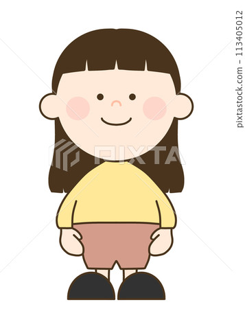 A cute girl with a two-headed body and long bangs 113405012