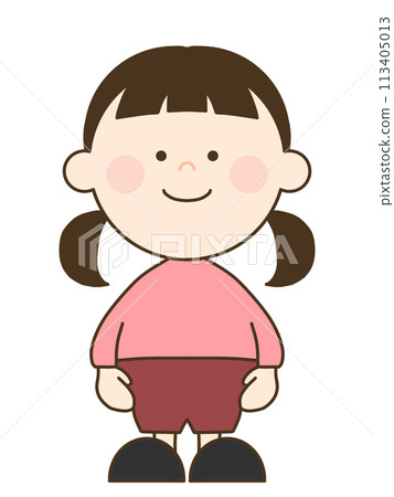 Cute girl with two heads tied up 113405013