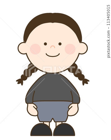 Cute girl with braids 113405015