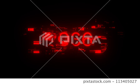 2036 text with screen effects of technological glitches 113405027