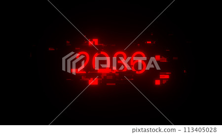 2036 text with screen effects of technological glitches 2036 text with screen effects of technological glitches 113405028