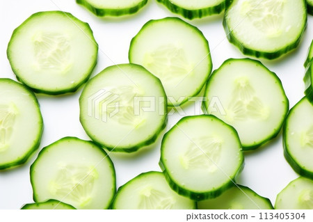 Fresh cucumber slices, delicious cucumber slices, bio food cucumber, cucumber snack, healthy food, energy, fresh, food market, generative AI, JPG Fresh cucumber slices, delicious cucumber slices, bio food cucumber, cucumber snack, healthy food, energy, fresh, food market, generative AI, JPG 113405304