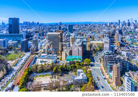 日本東京城市景觀 難得一見的山景...藍天下的池袋、新宿、東京都廳、富士山、丸之內線等景色 113405500