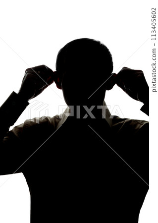 Male young bulge ears, funny teases - silhouette 113405602