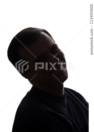 Portrait of a young man, side view Portrait of a young man, side view 113405608