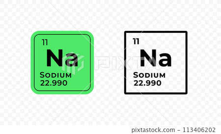 Sodium, chemical element of the periodic table vector design Sodium, chemical element of the periodic table vector design 113406202