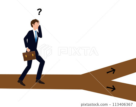 A businessman is lost. 113406367