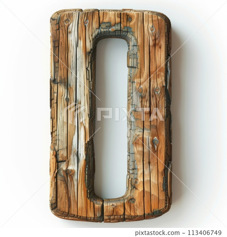 Rustic wooden alphabet letter O on white background, single isolated character Rustic wooden alphabet letter O on white background, single isolated character 113406749