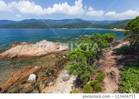 Cupabia beach. Coastal landscape photo of Corsica island 113406751
