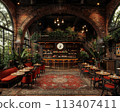 Underground jazz club with intimate seating brick walls 113407411