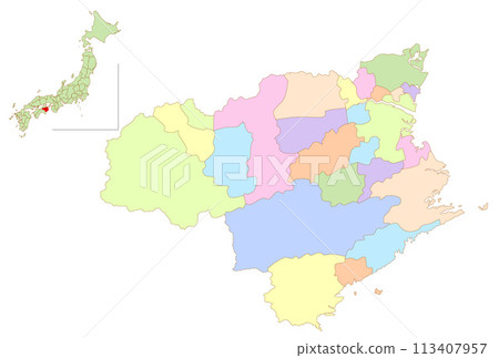 德島日本地圖彩色圖標 德島日本地圖彩色圖標 113407957