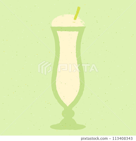 Green cocktail with dairy product. Pistachio ice cream in hurricane glass. Milkshake Green cocktail with dairy product. Pistachio ice cream in hurricane glass. Milkshake 113408343