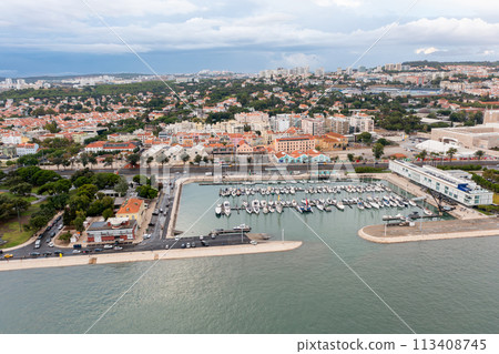 Yacht parking on the coast of the Atlantic Ocean 113408745