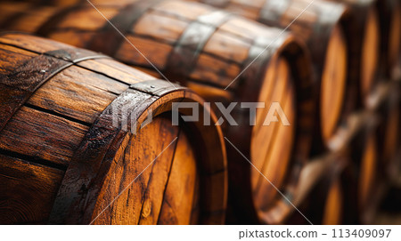 威士忌陳釀桶特寫背景 113409097