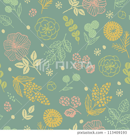 Floral seamless pattern in delicate colors 113409193
