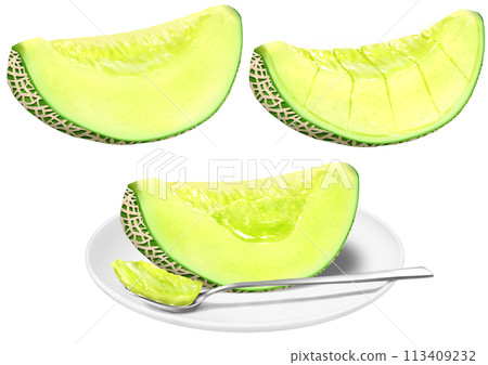 瓜切綠切口盤勺 113409232