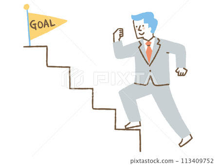 一個人爬樓梯走向 goal_color 113409752