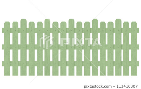 Green wooden fence D Green wooden fence D 113410307