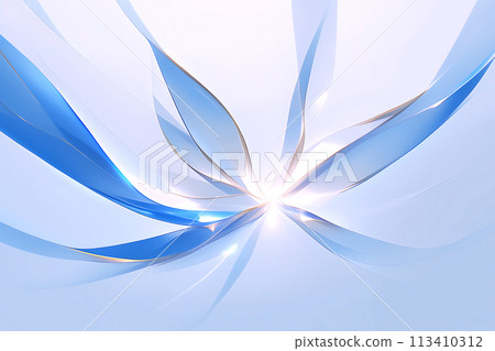 Elegant and simple abstract design background in transparent blue and white 113410312