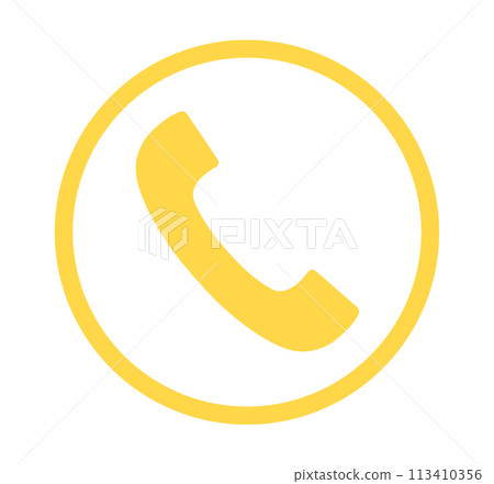簡單的黃色電話圖標 113410356