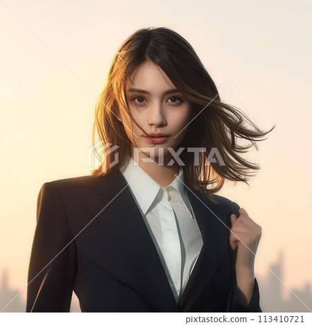 被夕陽照亮的女人 113410721