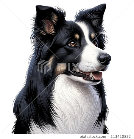 Sitting Border Collie Sitting Border Collie 113410822