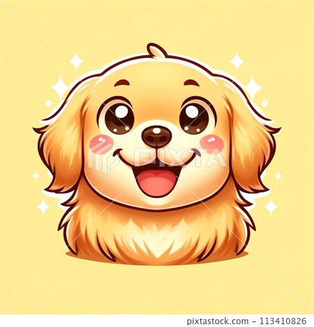 Golden retriever laughing happily 113410826