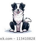 坐在邊境牧羊犬 113410828
