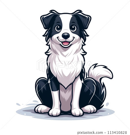 坐在邊境牧羊犬 113410828