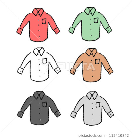 各種顏色的襯衫套裝簡單 各種顏色的襯衫套裝簡單 113410842