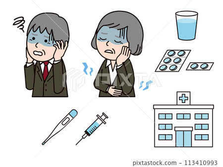 身體不適的老人以及醫療和醫院 113410993