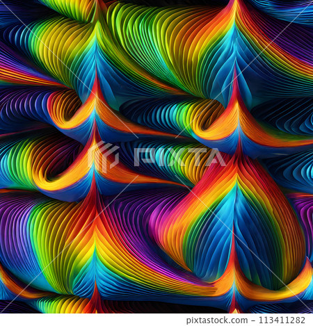 A mesmerizing pattern with a highly colorful, vibrant rainbow. 113411282