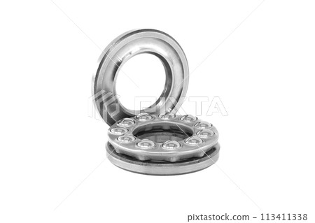 Thrust ball bearing isolated on white background Thrust ball bearing isolated on white background 113411338