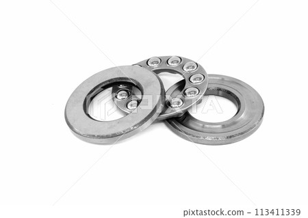 Thrust ball bearing isolated on white background Thrust ball bearing isolated on white background 113411339