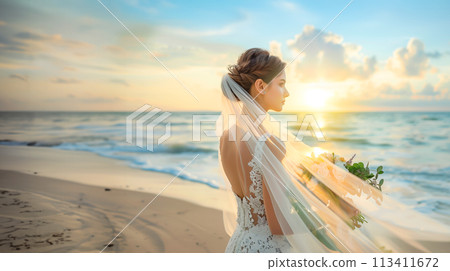 Happy Bride AI Image 113411672