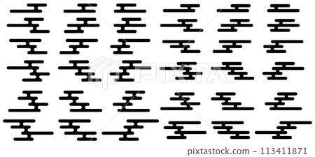 各種形狀的日式雲的向量插圖集 113411871