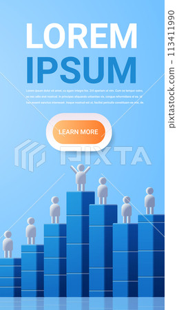 people icons person symbols for infographic human figures on statistic graph vertical copy space 113411990