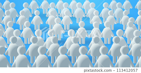 people icons group person symbols for infographic human figures set horizontal 113412057