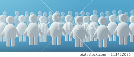 people icons group person symbols for infographic human figures set horizontal 113412085