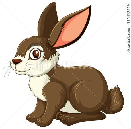 Cute Brown Rabbit Vector Illustration 113412219