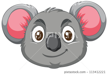 Cute Koala Cartoon Face Illustration 113412221