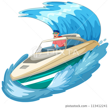 Speedboat Adventure on Cresting Waves 113412241