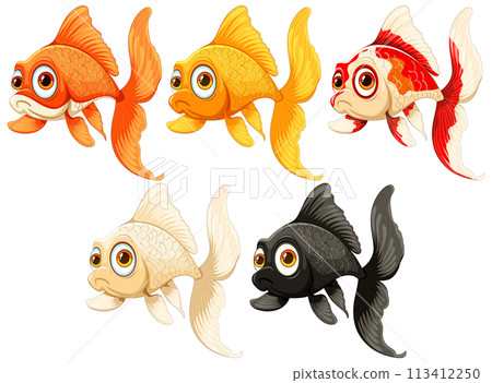 Colorful Collection of Cartoon Goldfish 113412250