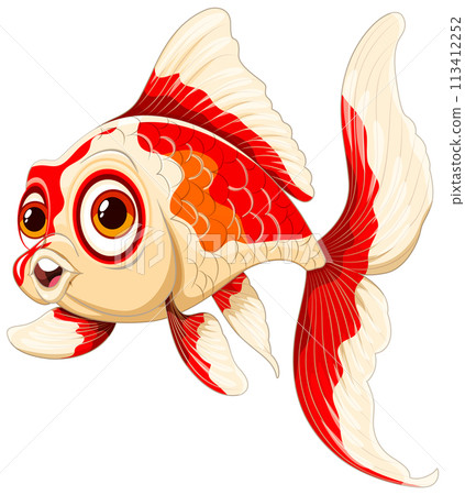 Colorful Cartoon Goldfish Illustration 113412252