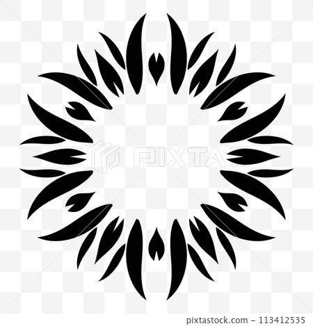 universal symmetrical element for a pattern. Floral ornament. Spectacular frame. Isolated objects. Vector image. universal symmetrical element for a pattern. Floral ornament. Spectacular frame. Isolated objects. Vector image. 113412535